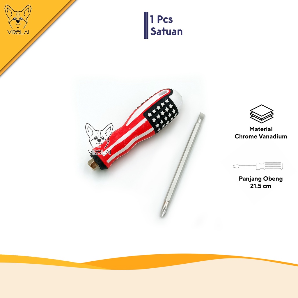 Obeng Bolak Balik / Reversible Screwdriver USA Cr-V [RACTION]