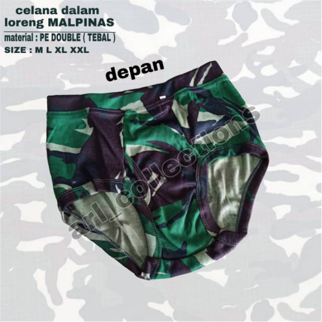 Celana dalam loreng MALVINAS TNI/celana dalam army/slempak/CD loreng army