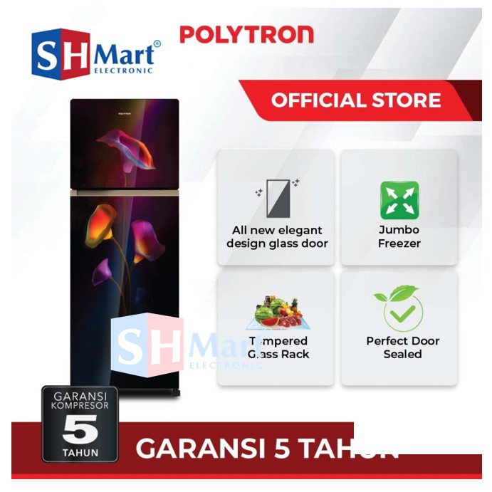 KULKAS POLYTRON 2 PINTU PRW-23MTR KAPASITAS 240 LITER NEW BELLEZA 3 GARANSI RESMI POLYTRON