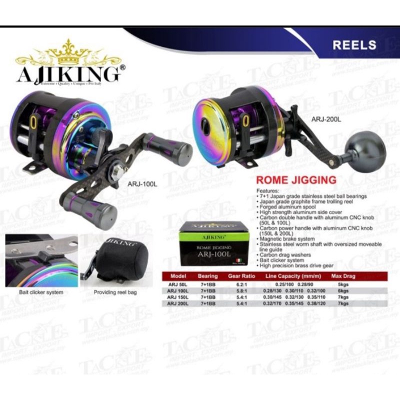 reel Ajiking Rome jigging