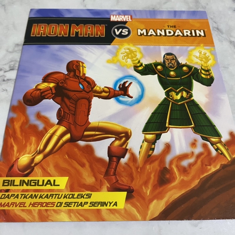 Iron man vs mandarin marvel superhero buku cerita anak bahasa inggris indonesia bilingual storybook 