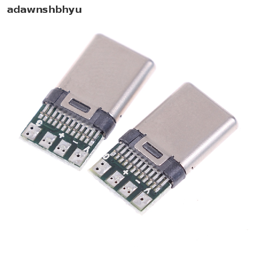 Adawnshbhyu 5/10Pcs USB 3.1 Type C Male DIY Solder Kabel Plug Konektor Soket Papan PC