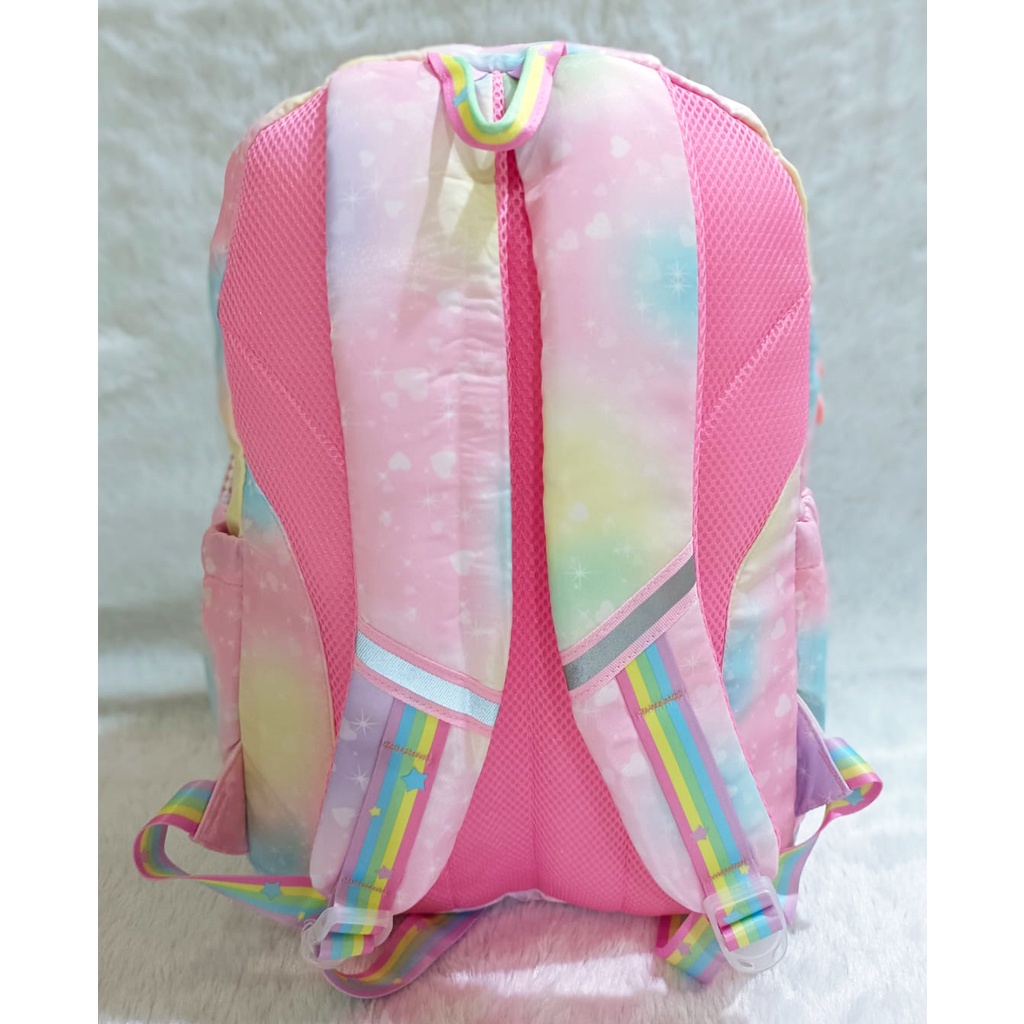 RANSEL / BACKPACK TAS Anak Sekolah SD / SMP / REMAJA MODEL MASA KINI Motif Rainbow PELANG KANTUNG TUTP IMPORT