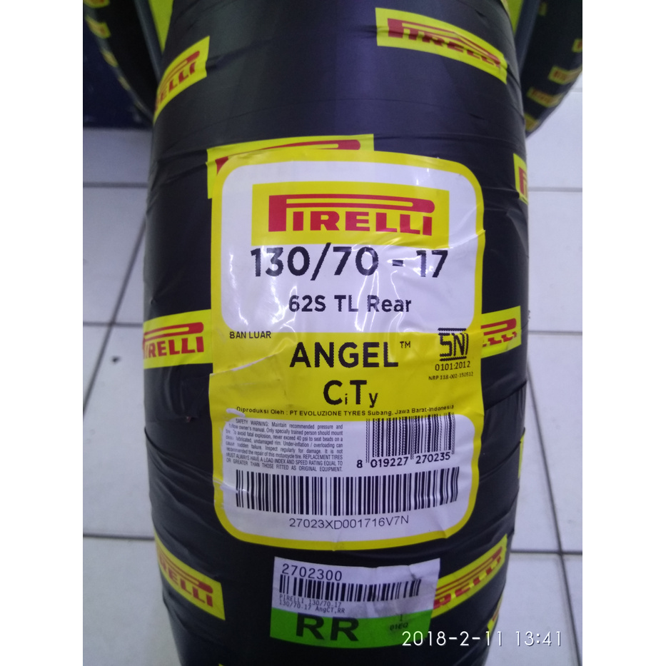 Ban Pirelli Angel City Uk 130/ 70 ring 17 Ori