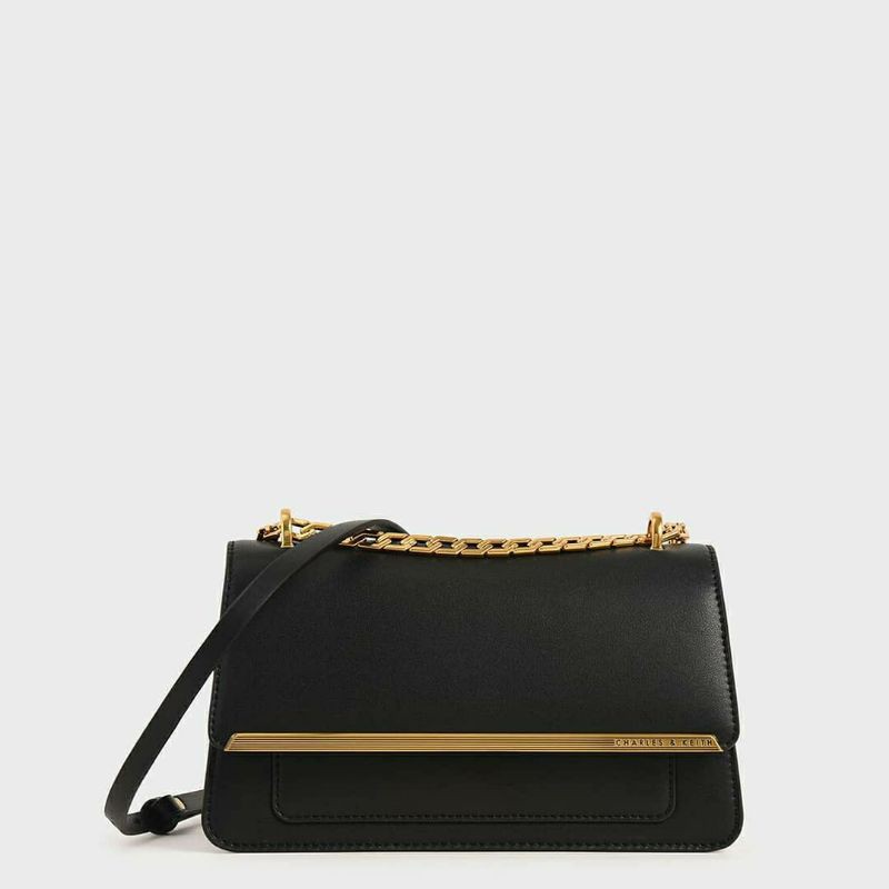 CK metallic accent evening clutch