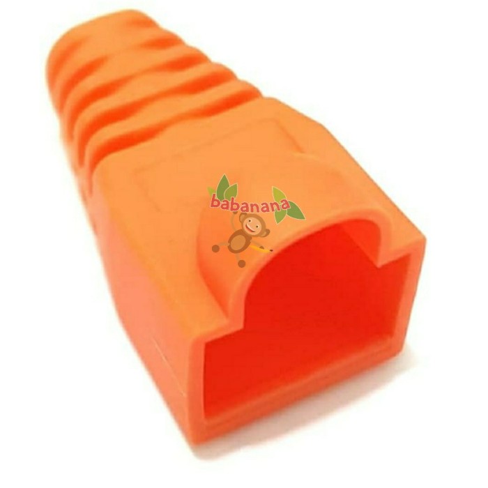 Plug boot rj45 pelindung kabel lan karet rubber silicon orange