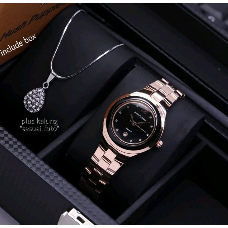 Jam Tangan H.Puppies Free Kalung Jam Tangan Stainliss Terlaris Jam Tangan Wanita Best Seller