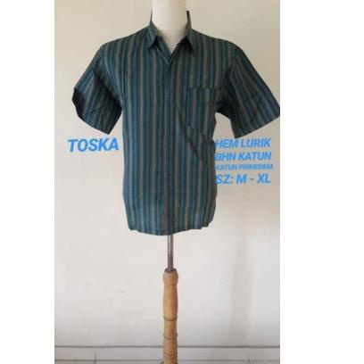 Paling Sesuai.. KEMEJA PRIA BATIK LURIK LENGAN PENDEK/ KEMEJA BATIK LURIK / SORJAN LURIK / SORJAN MO