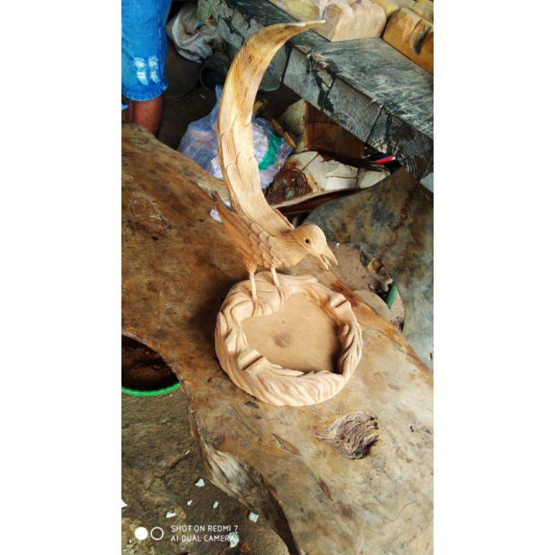 asbak kayu burung murai