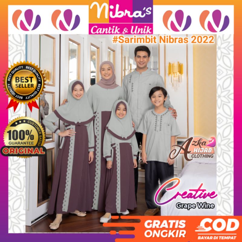 SARIMBIT NIBRAS TERBARU 2022 CREATIVE  BAJU COPEL / BAJU COUPLE KELUARGA / BAJU MUSLIM COUPLE KELUAR