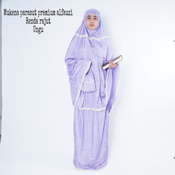 Dijual Mukena Parasut Jumbo Renda Rajut Afc - Putih Murah