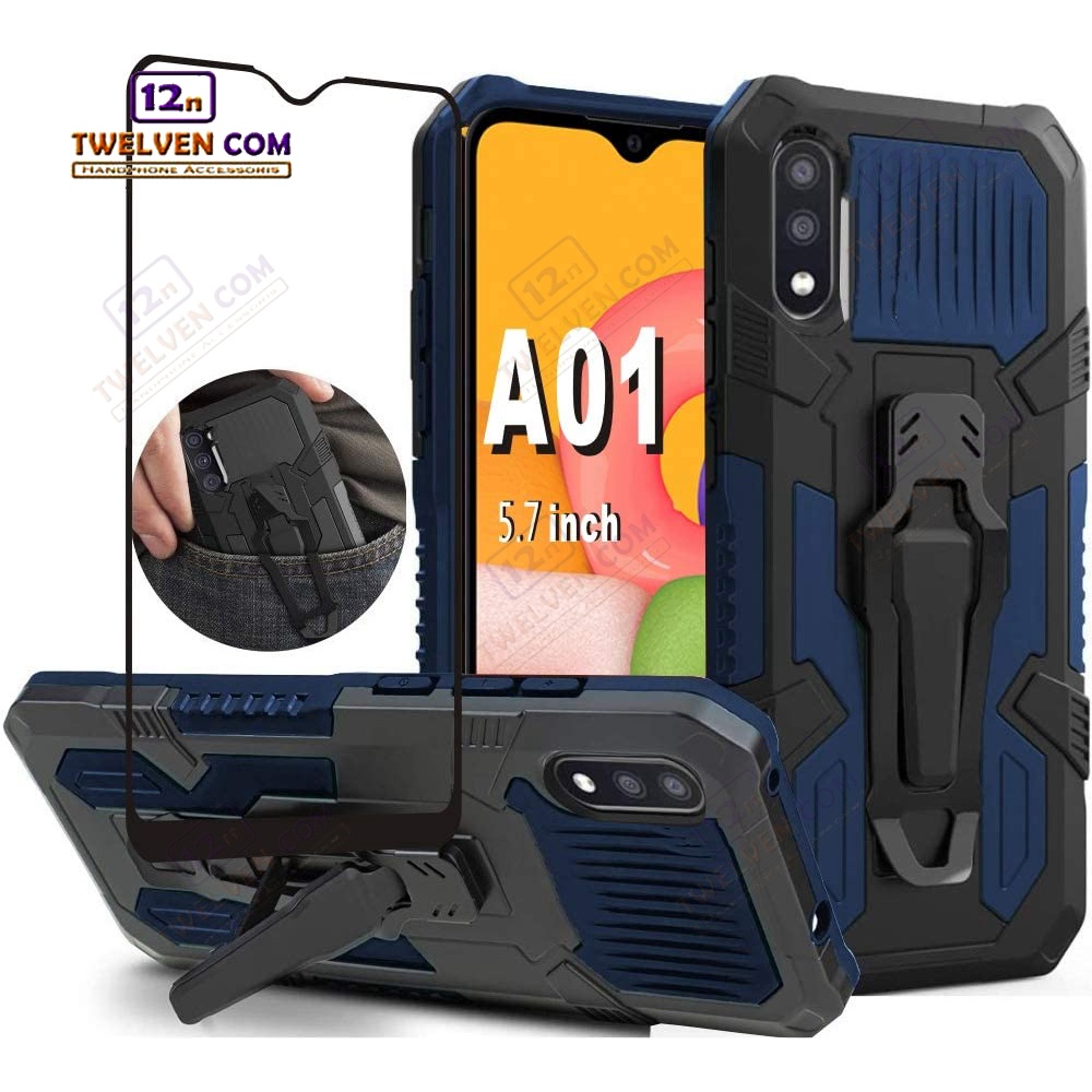 Case Shockproof Samsung M01 Armor Hardcase Stand Clip
