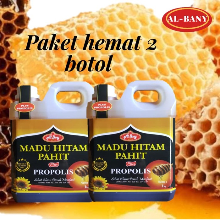 

PAKET 2BOTOL SUPER Madu Hitam Pahit AL-BANY@1000gr ( BELI 1 GRATIS 1)