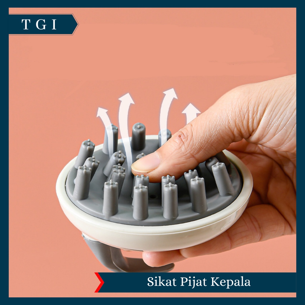 TGI - SIKAT KERAMAS SILIKON KULIT KEPALA KETOMBE SILICONE SCALP COMB WASH | SIKAT PIJAT KULIT KEPALA BAHAN SILIKON