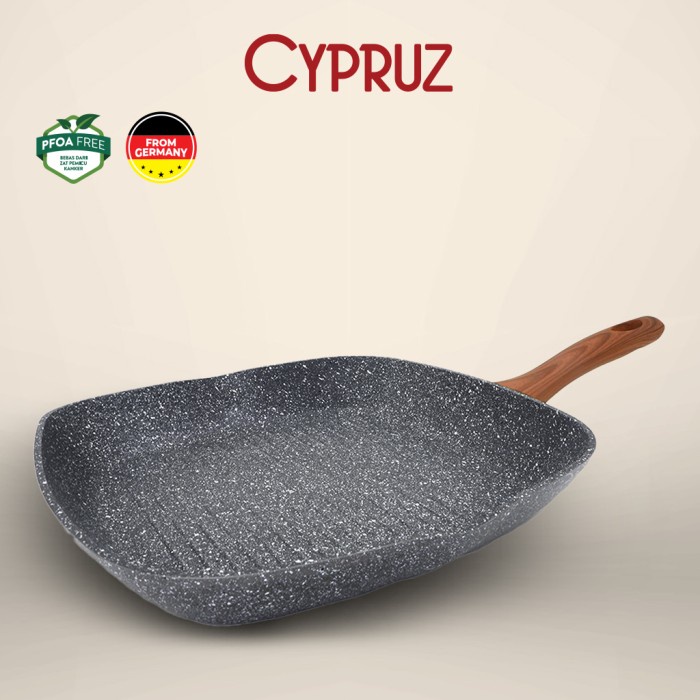 Cypruz Grey Marble Grill Pan / Panggangan Anti Lengket