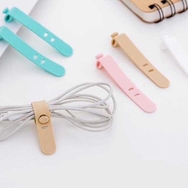 

♖ CIJI Pengikat Kabel / Penggulung Kabel / Penjepit Kabel Charger Hp - Merah Muda ◄