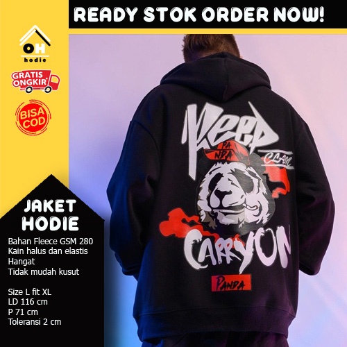 JAKET HOODIE CARRYON JAKET JEPANG MOTIF PANDA