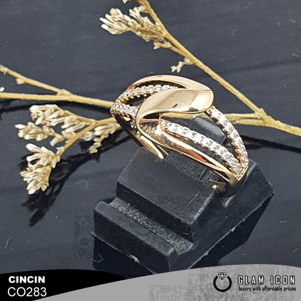 Cincin Mata Motif Abstrak warna gold C0283 CCG