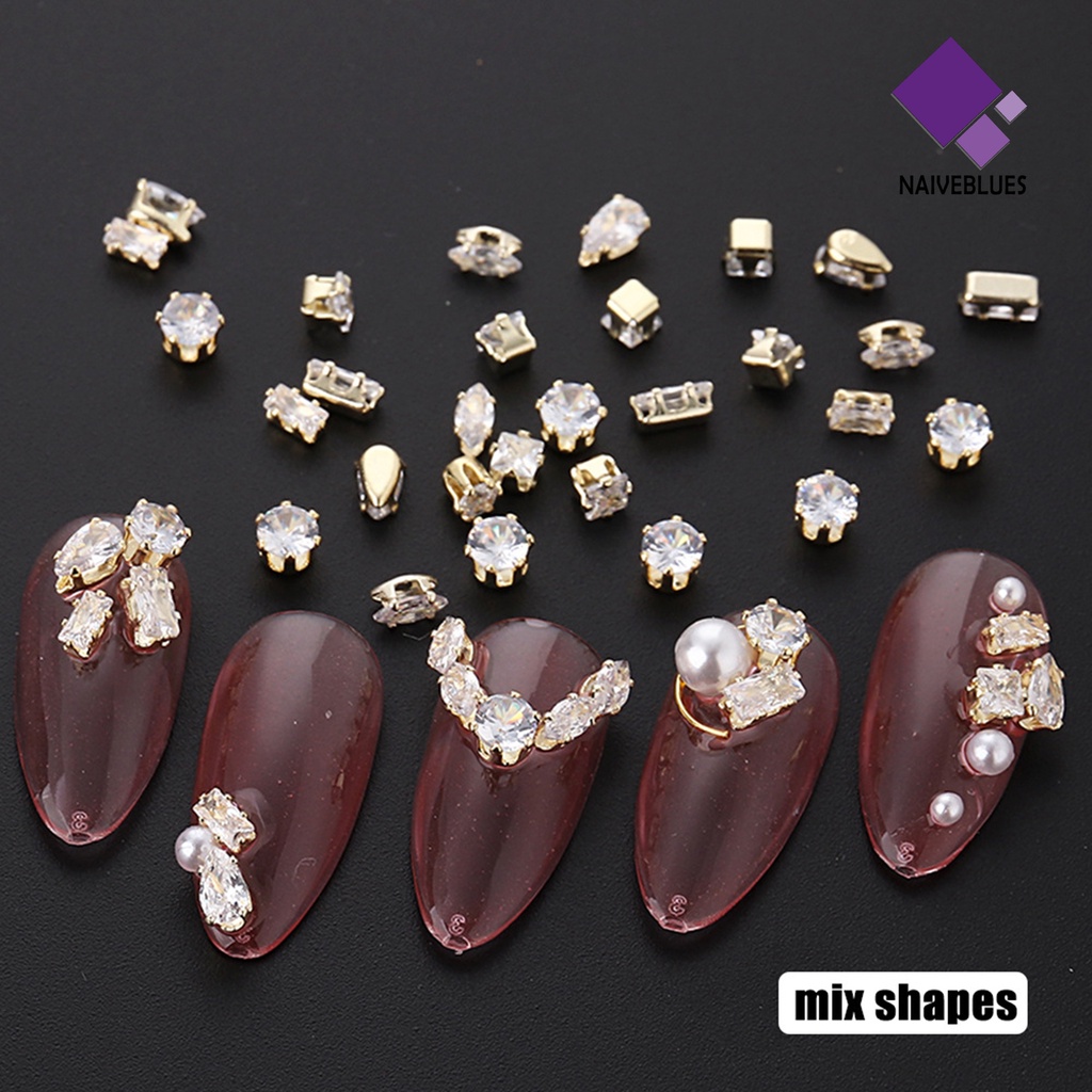 1 Set Ornamen Kuku 3D Bahan Metal Anti Karat Untuk Manicure