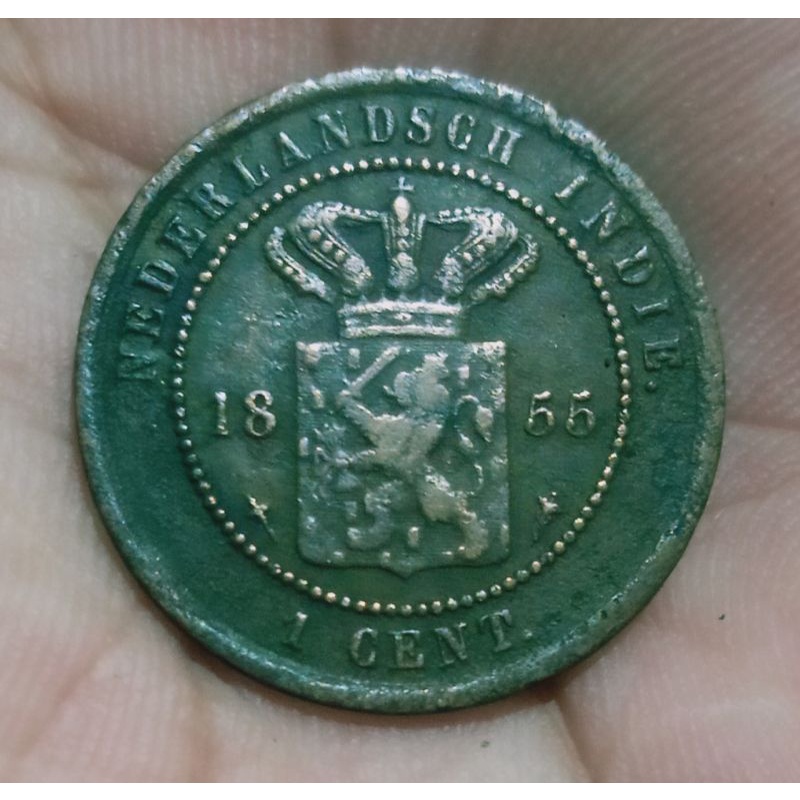 Koin 1 Cent Nederland Indie 1855 Key Date N