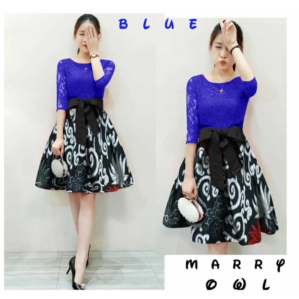 *[IJFK] Dress Batik Casual Wanita Terbaru Brukat / Dress Wanita / Dress Korea Casual Dress