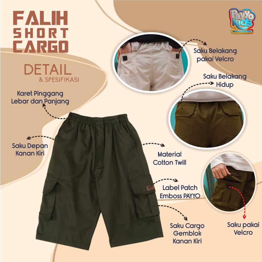 Celana Cowok Falih Cargo Shortpant By Payyo