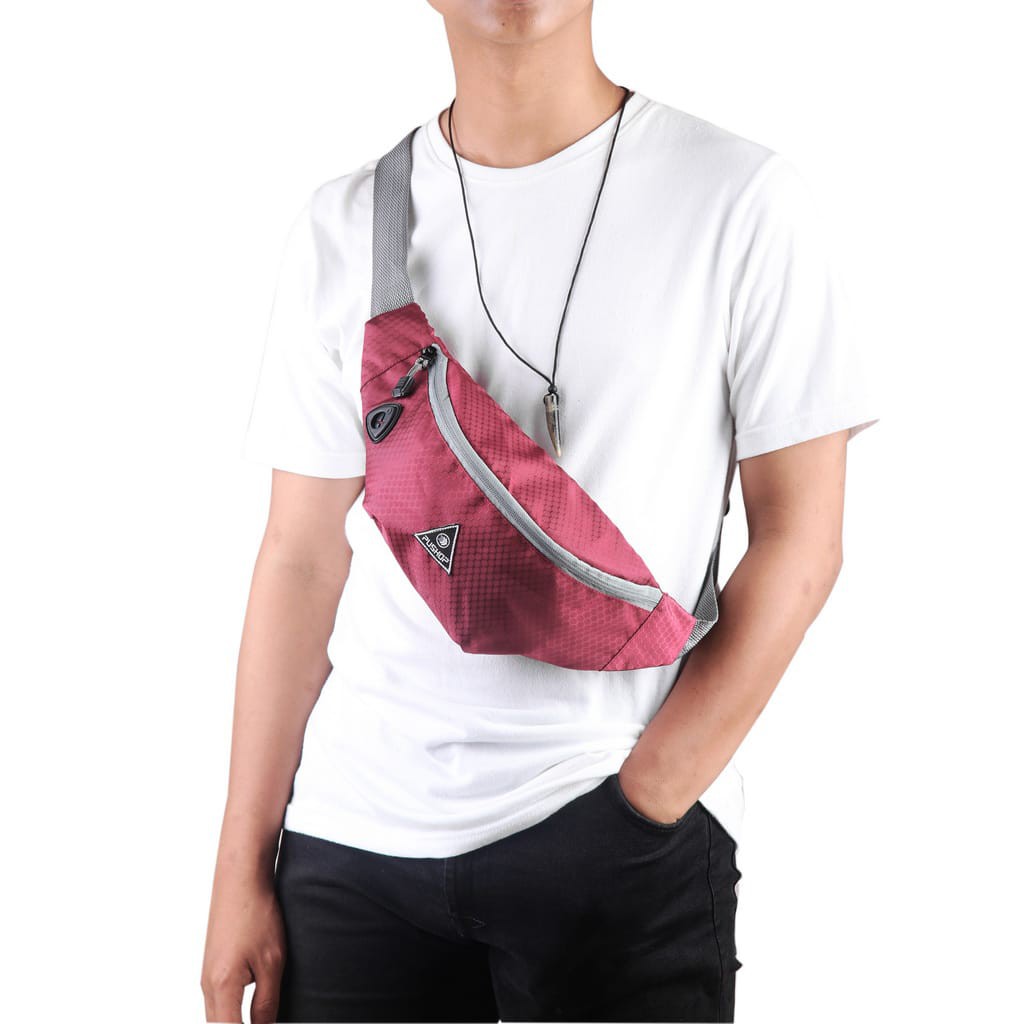 Waistbag Waterproof Lubang Headset Pushop Simpel Keren Kece Badai Aslina Bro