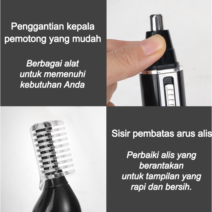 ITS Pemangkas Rambut Hidung Profesional 3In1 Original KEMEI 6631 Alat Cukur / Pencukur Kumis Jenggot Dan Bulu Hidung