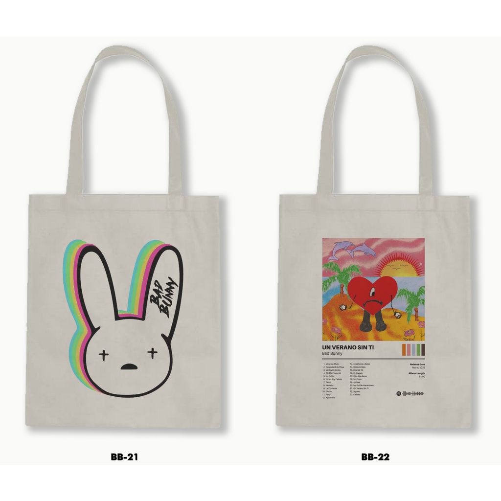 TOTE BAG BLACU - BAD BUNNY .02