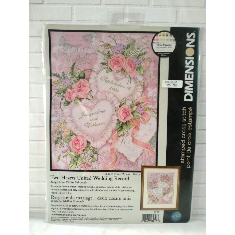 Paket Kristik Original Dimensions 03217 Two Hearts United Wedding