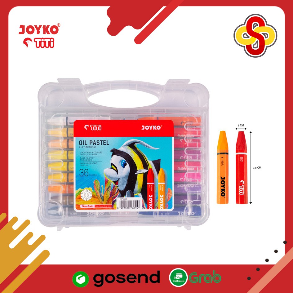 Crayon / Krayon Oil Pastel Joyko - 36 Warna