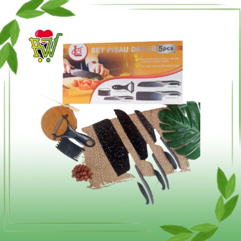 SET PISAU DAPUR 5PCS / PISAU SET SERBAGUNA 5PCS / SET PISAU DAPUR TAJAM LOYAL BOSQUE