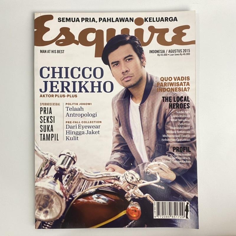 Buku Majalah Pria Bekas - Esquire Indonesia edisi Agustus 2015 - cover: Chicco Jerikho