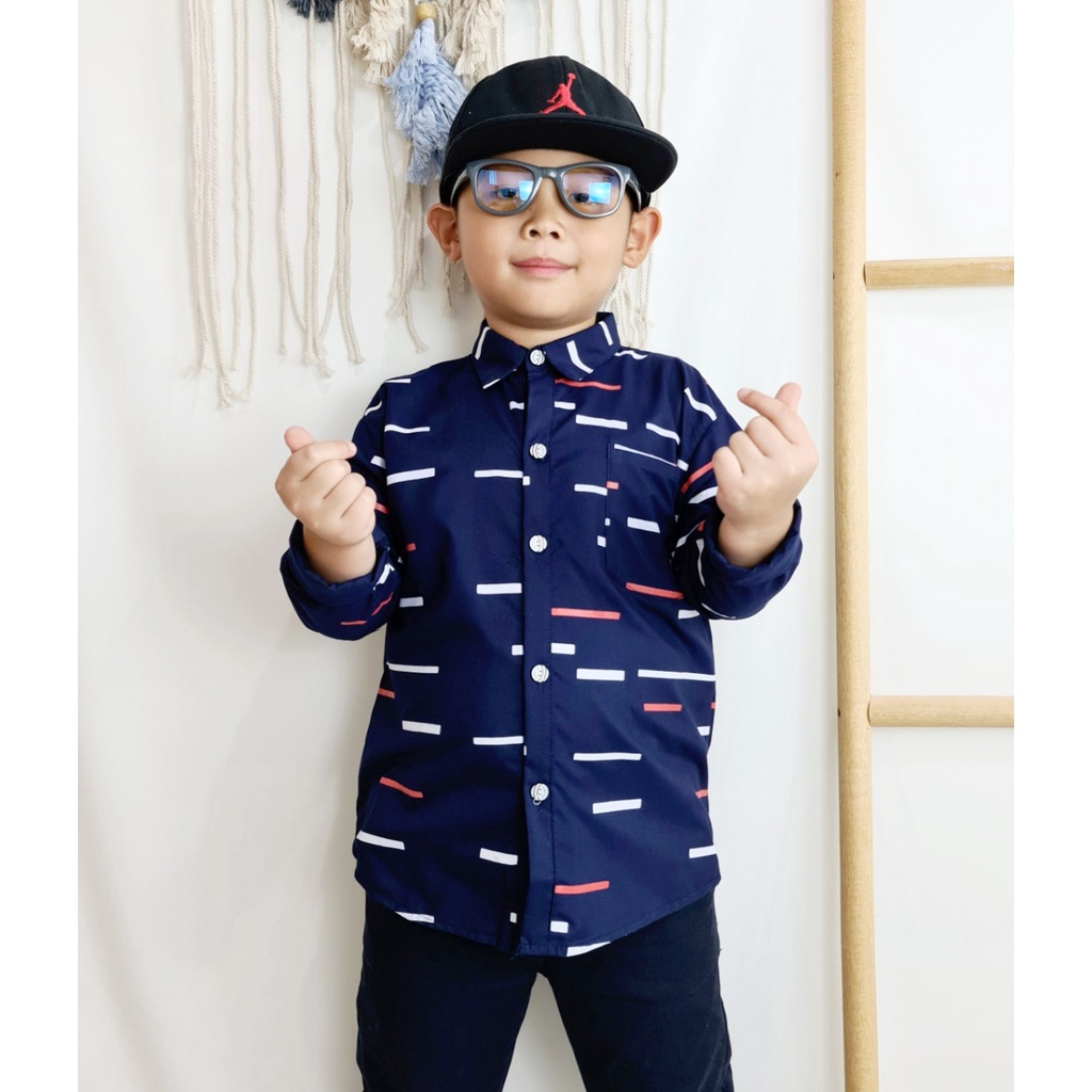 MOKOKOMO kemeja anak laki-laki Kenzi kemeja anak Lengan panjang Fashion Anak Terbaru