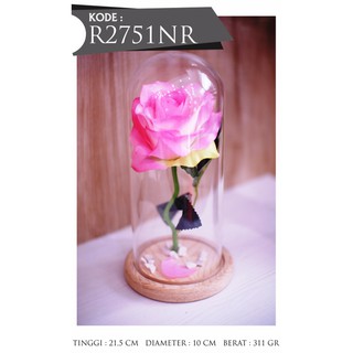 Set Vas dan Bunga  Mawar  Pink Kembang  Artificial Artifisial 