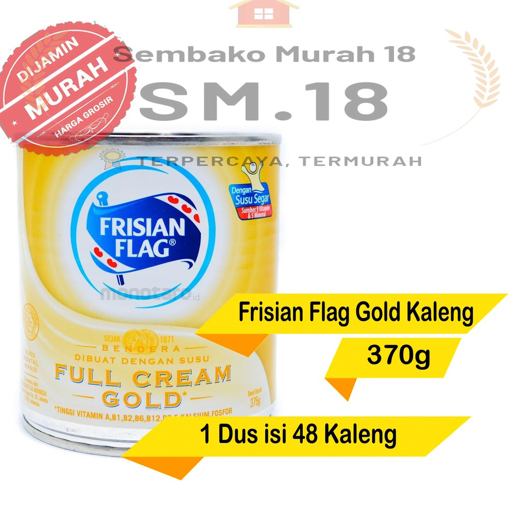 SUSU KENTAL MANIS BENDERA Frisian Flag Gold Dus isi 48 klg - Susu kental Manis Grosir murah 1DUS