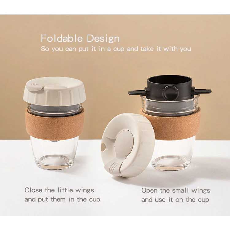 Foldable Coffee Filters Stainless Steel Drip Coffee Funnel Coffee Dripper - Filter Penyaring Kopi Portable Cone Coffee Dripper