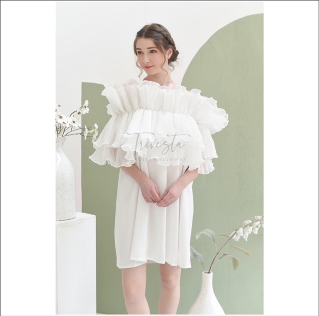 PLEATED RUFFLE ONLY / Penutup Dada / Kemben / Cape untuk Model MUA