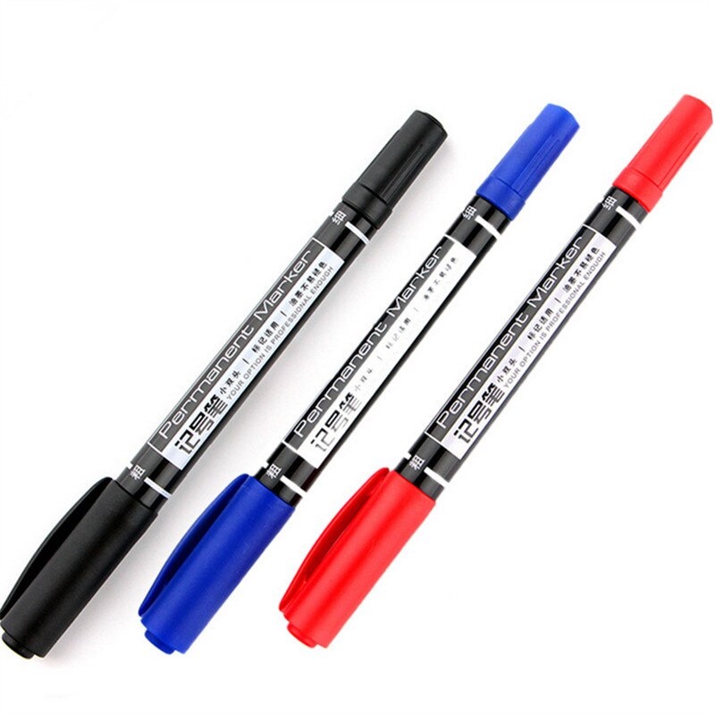 Pena Permanen Dual Head Tip Marker Pens Waterproof - 6824