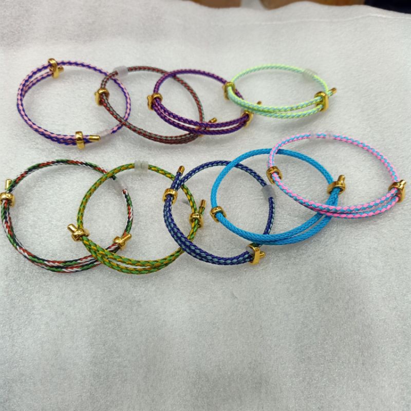 (Free stoper 4pc) Gelang ongsrot dewasa 3mm/ gelang kawat serut/ gelang tali serut/gelang waterproof