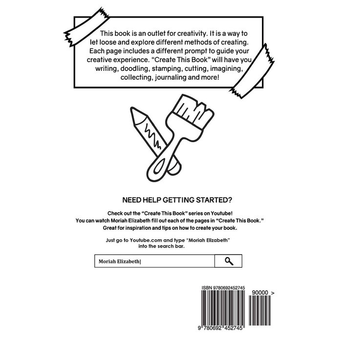 NEW Create This Book Paperback - Moriah Elizabeth