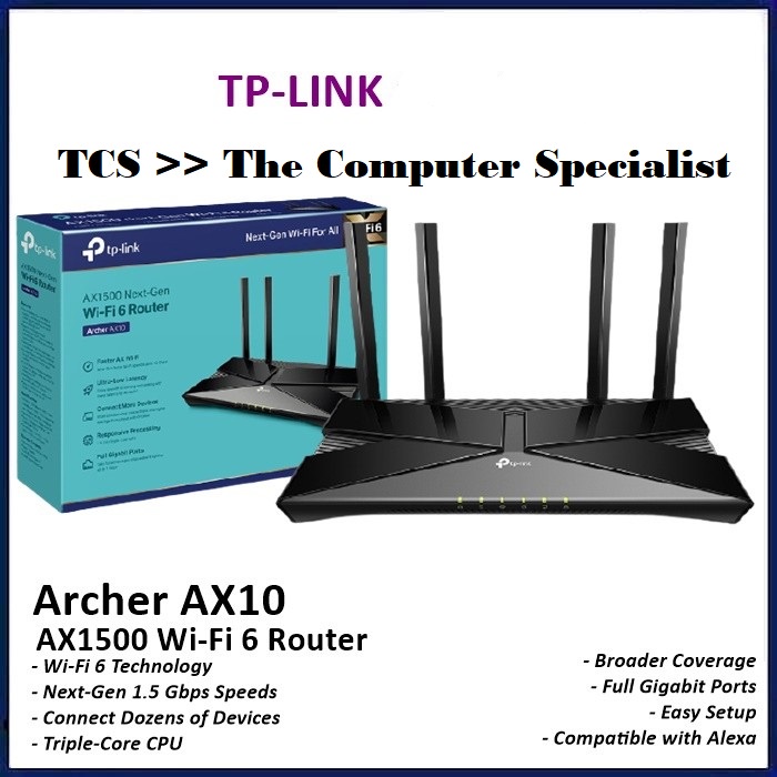 TP-LINK Archer AX10 AX1500 WIFI 6 Wireless Router Tplink AX 10 AX 1500