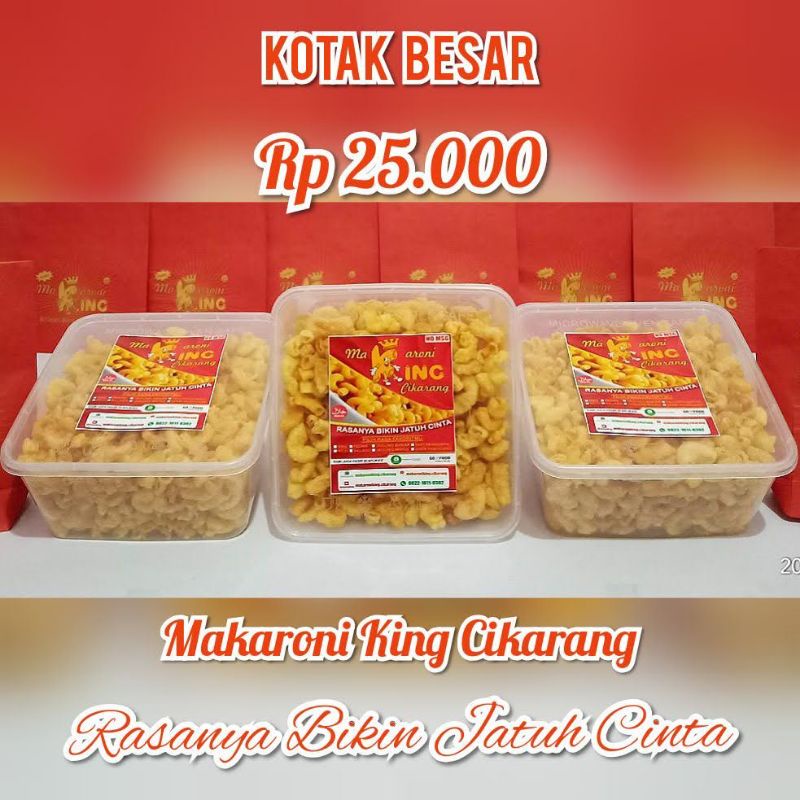 

Makaroni Pedas Makaroni Goreng King Cikarang Kotak 1500ml Makaroni Enak Makaroni Renyah Makaroni Kriuk