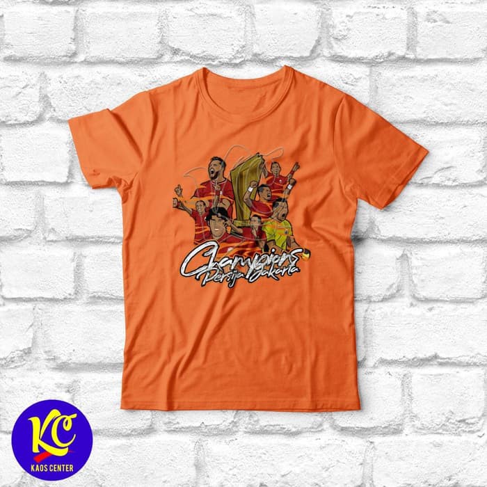 Kaos baju Combed 30 Distro CHAMPiONS PERSiJA JAKARTA JAKMANiA orange