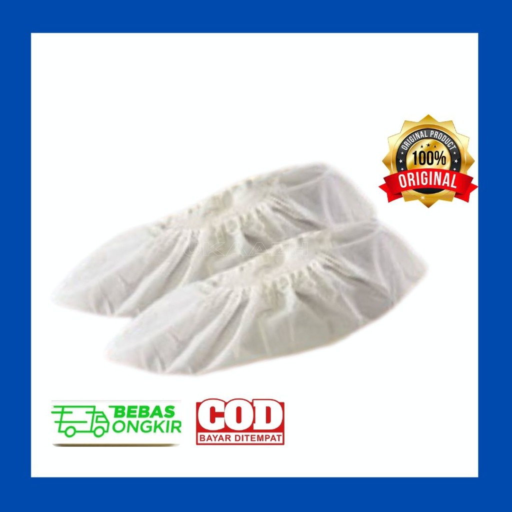 Disposable Shoe Shoes Cover Non Woven Spun Bond Spounbond Sepatu Medis Sekali Pakai PUTIH HIJAU BIRU-1