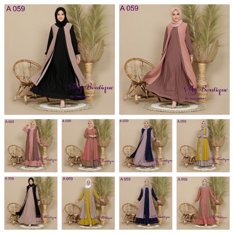 My Boutique Fashion Gamis Jumbo A059 4L LD 120 Muat Sampai BB 90 kg PB137 Bisa Sampai Tinggi 167 Bah