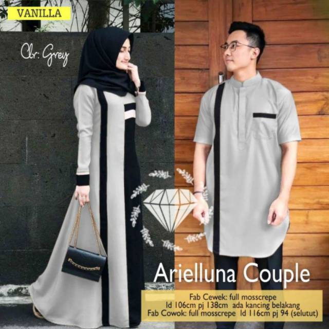 CP ARIELLUNA COUPLE GAMIS MOSCREPE COUPLE RAMADHAN 2021