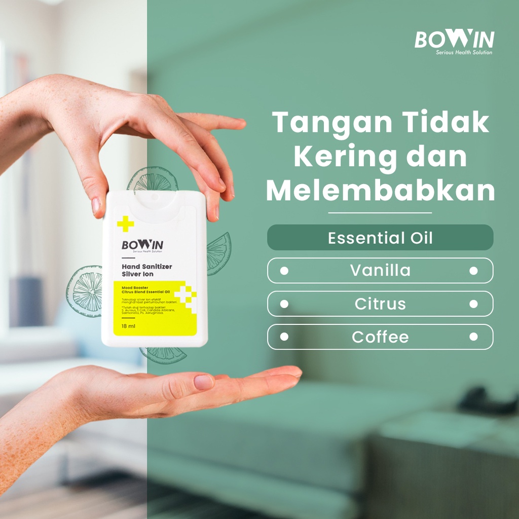 Bowin Hand Sanitizer Spray Pocket Non-Alkohol  - Silver Ion Technology (Antiseptik / Anti Bacterial)