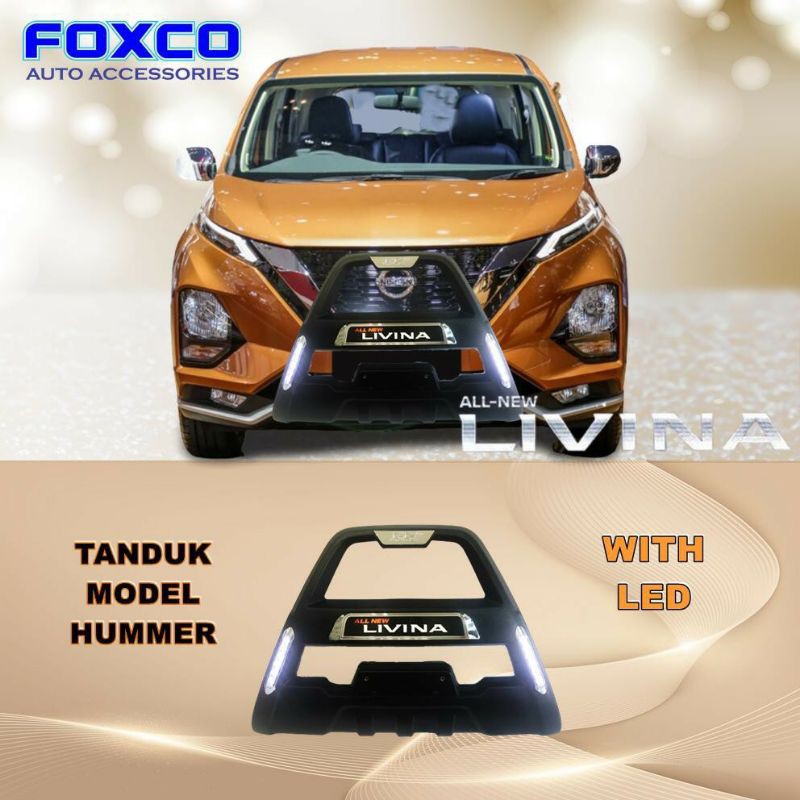 tanduk depan / bumper depan  all new Livina hummer w/led foxco