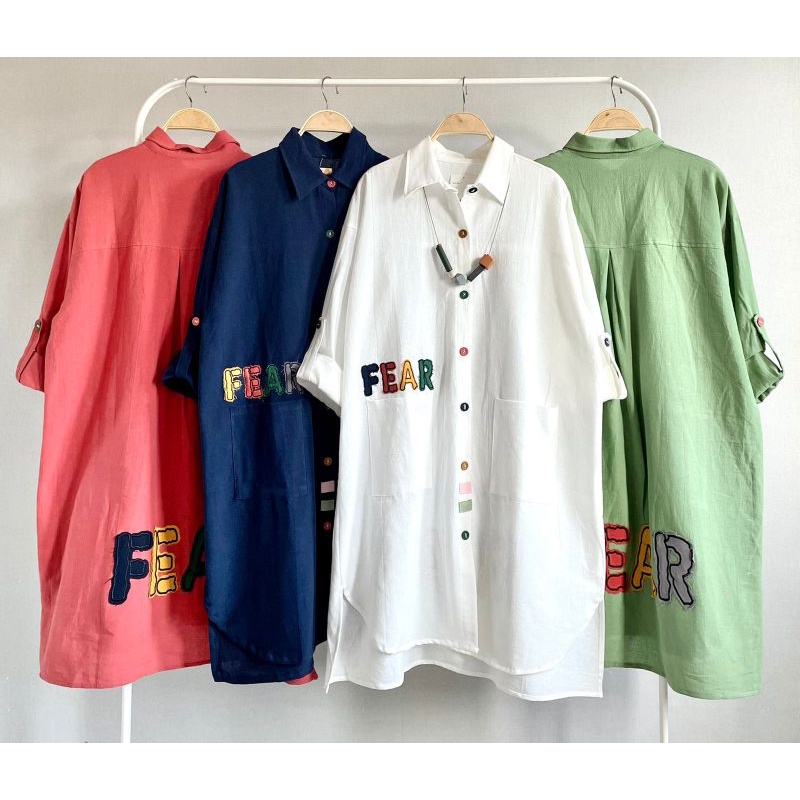 Tunik Kemeja Katun Linen ImportNew Model Tulisan Belakang LuBaNa#6573